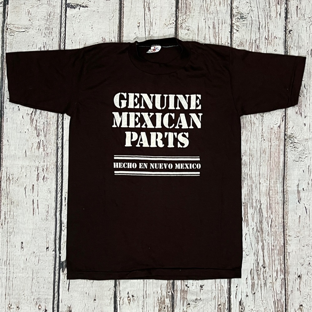 Vinage 80s Single Stitch Genuine Mexican Parts Crewneck 1980s TShirt